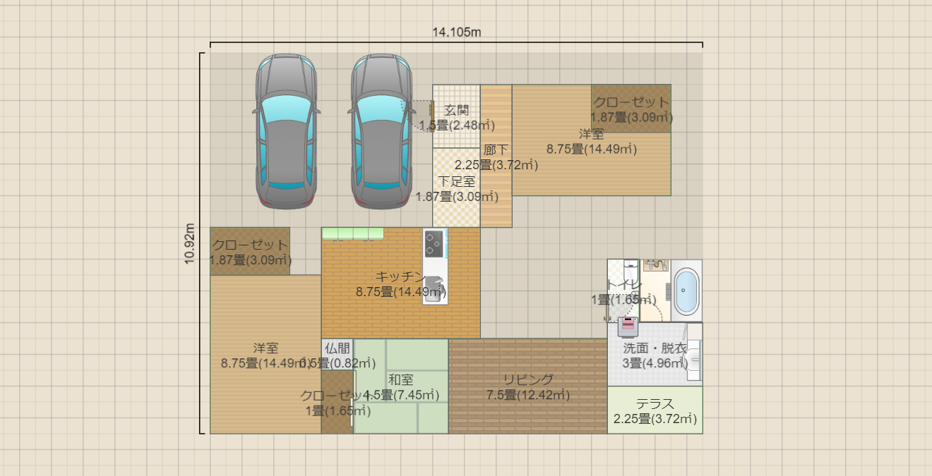 平屋＋ロフト