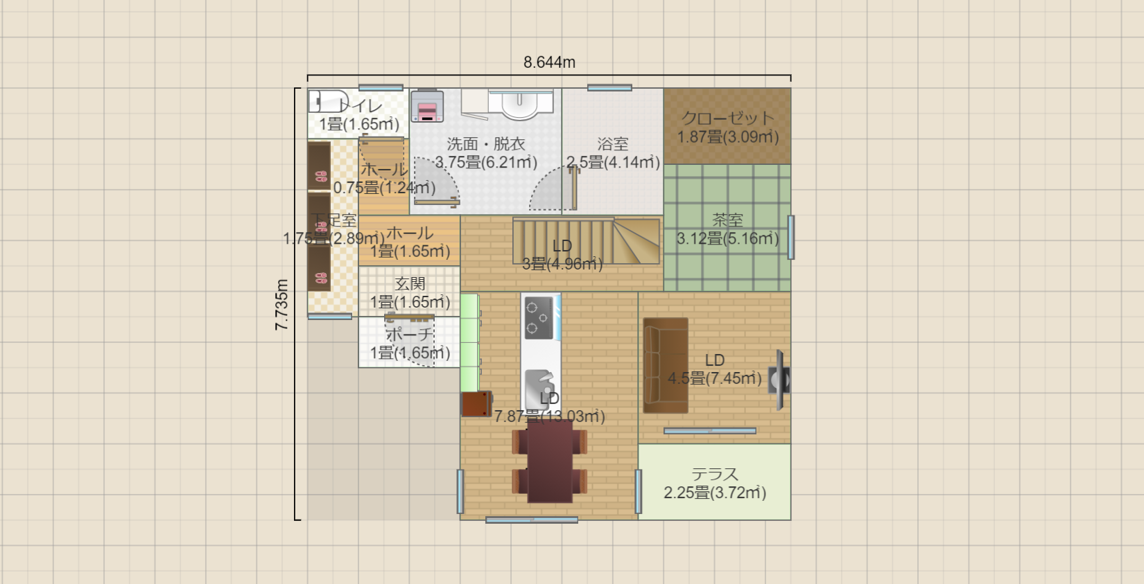 南玄関③（延べ床97.71㎡）