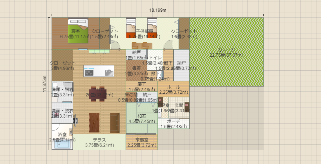 候補13（和室前に廊下風サンルーム）