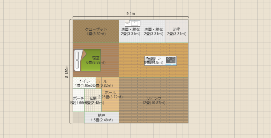 平屋　22.3坪