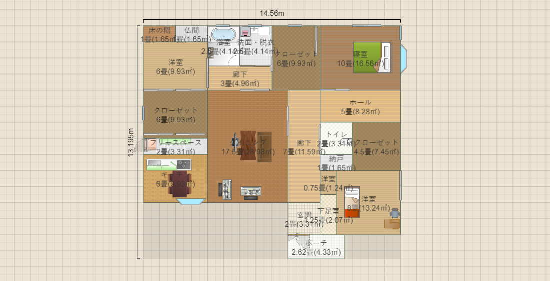 八幡中　45坪　南玄関