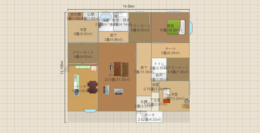 八幡中　45坪　南玄関