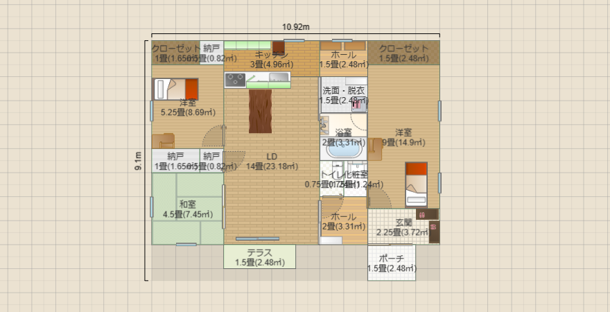 27坪-平屋/東南玄関②