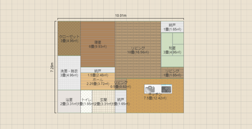 平屋22坪