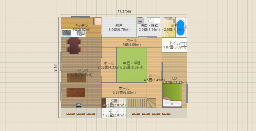 中庭のある家