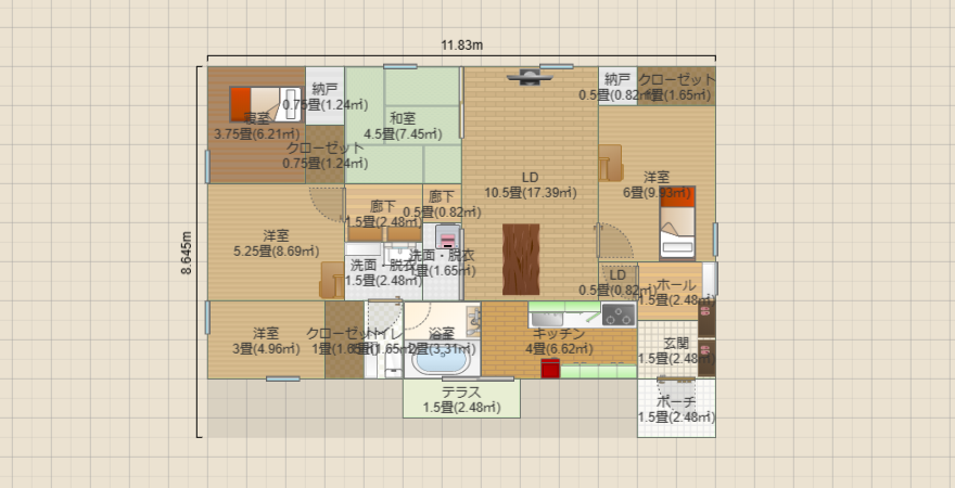 28坪-平屋-東南玄関③