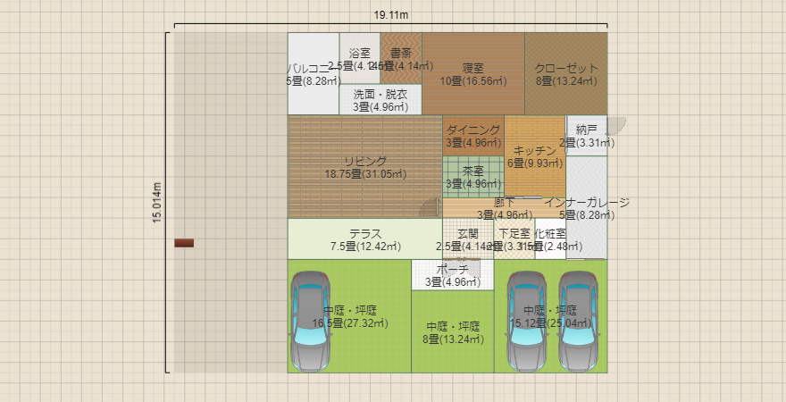 平屋44坪