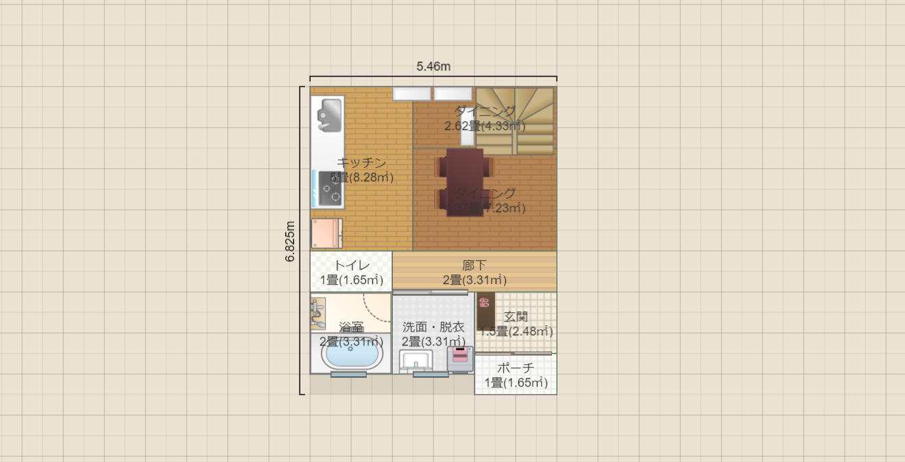 1人暮らし用平屋　16坪