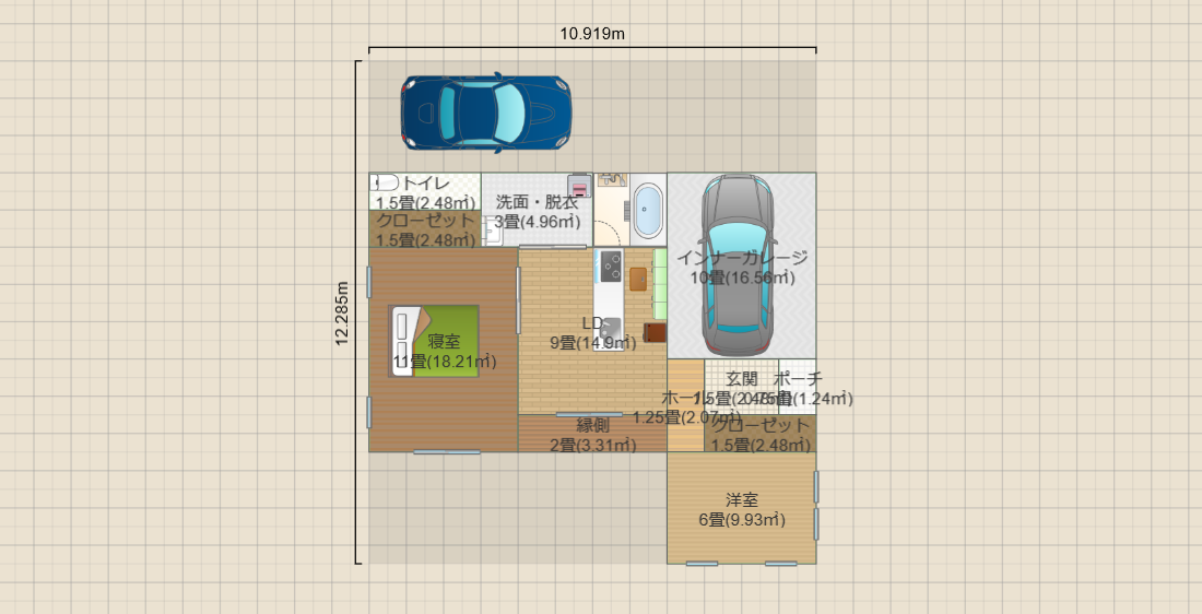 平屋ガレージハウス東玄関