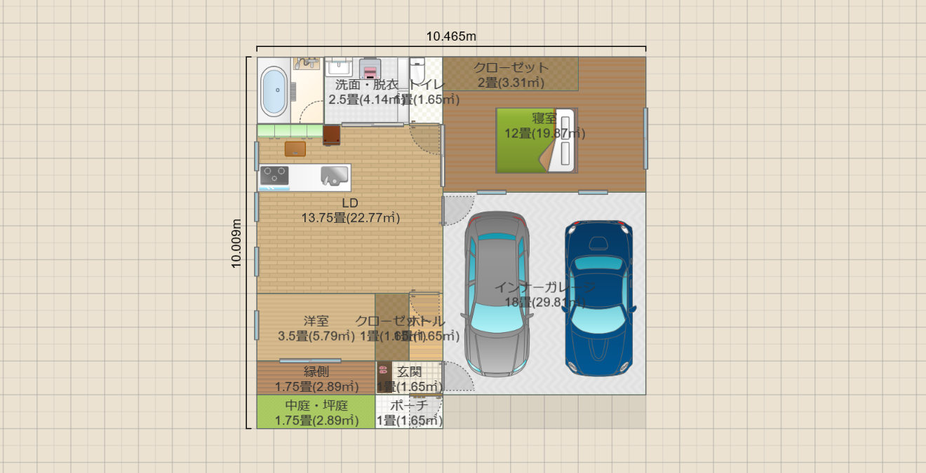 平屋ガレージハウス南玄関4