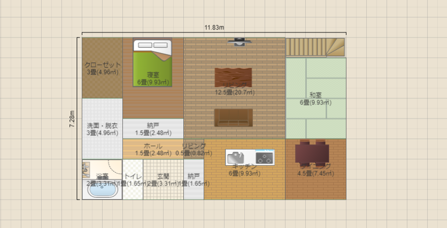 平屋26坪 ロフト