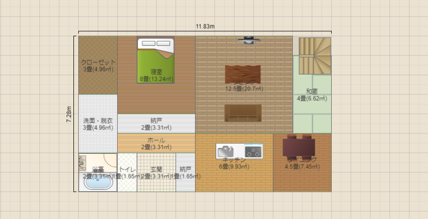 平屋26坪 ロフト 2