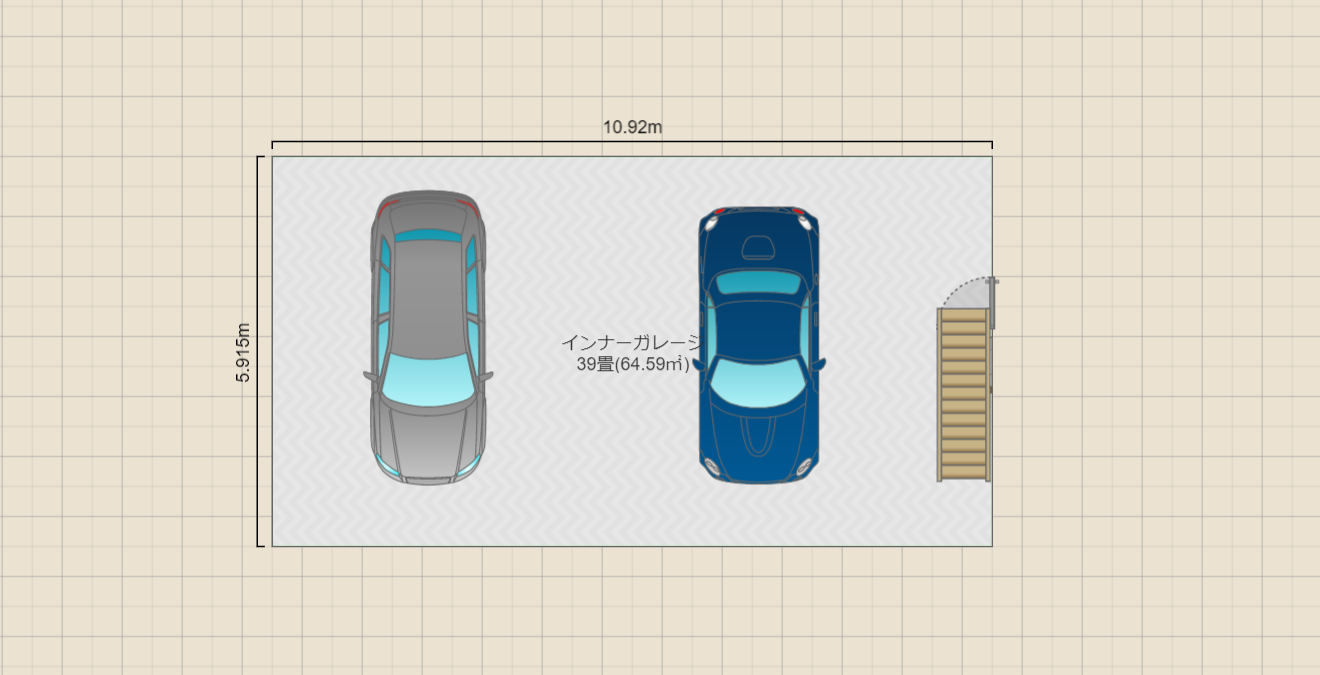 インナーガレージ　3階建て