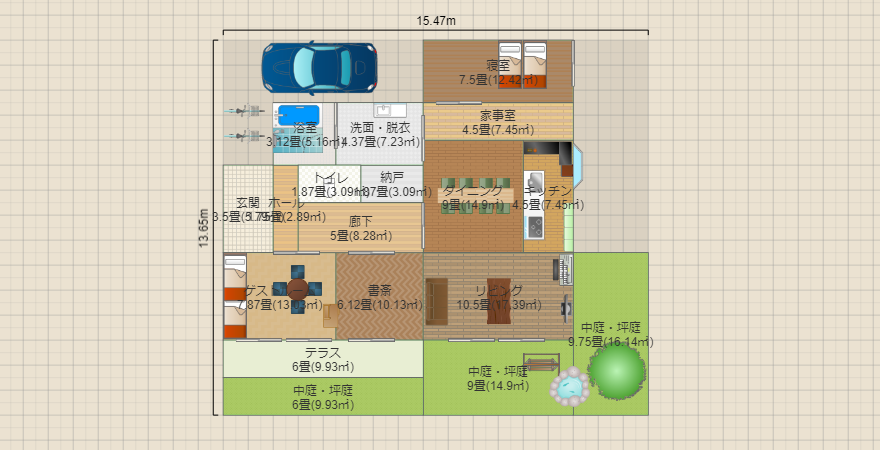 老夫婦Nの平屋(孫が集まってくるバージョン2)