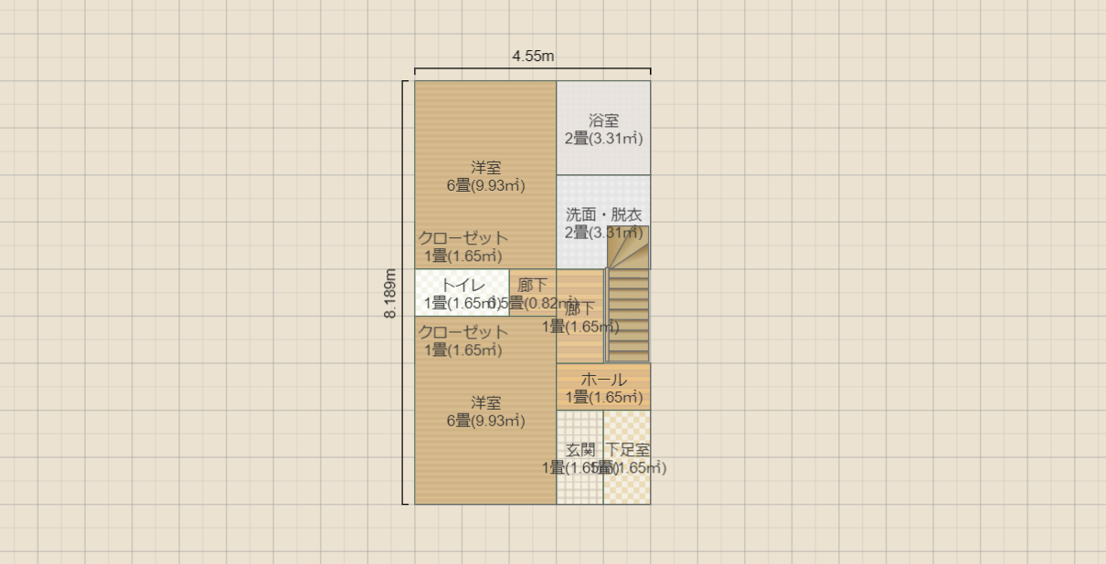 50m2_60%200%　駐車場無　バルコニー2F3F