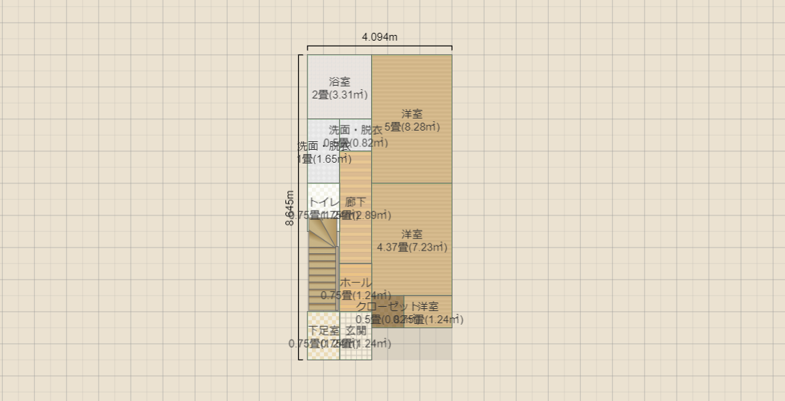 70m2_60%200%　駐車場無　１階二部屋小さ目