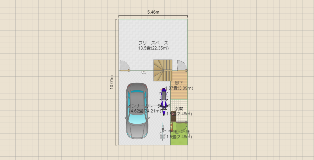 ガレージハウス（5.5*10m）