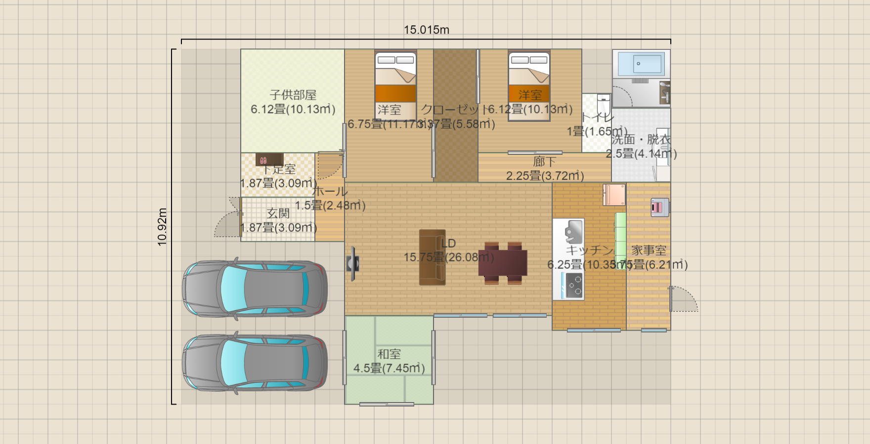 平屋32坪4LDK 西玄関