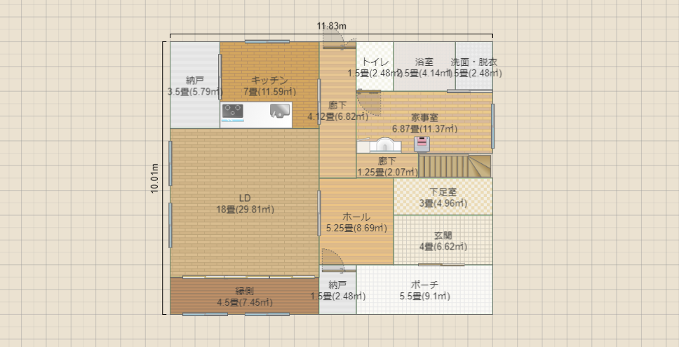 35坪、想定核家族