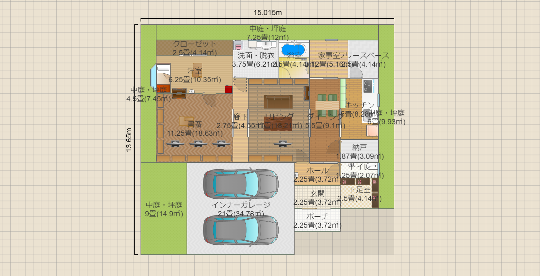 一人暮らし用平屋