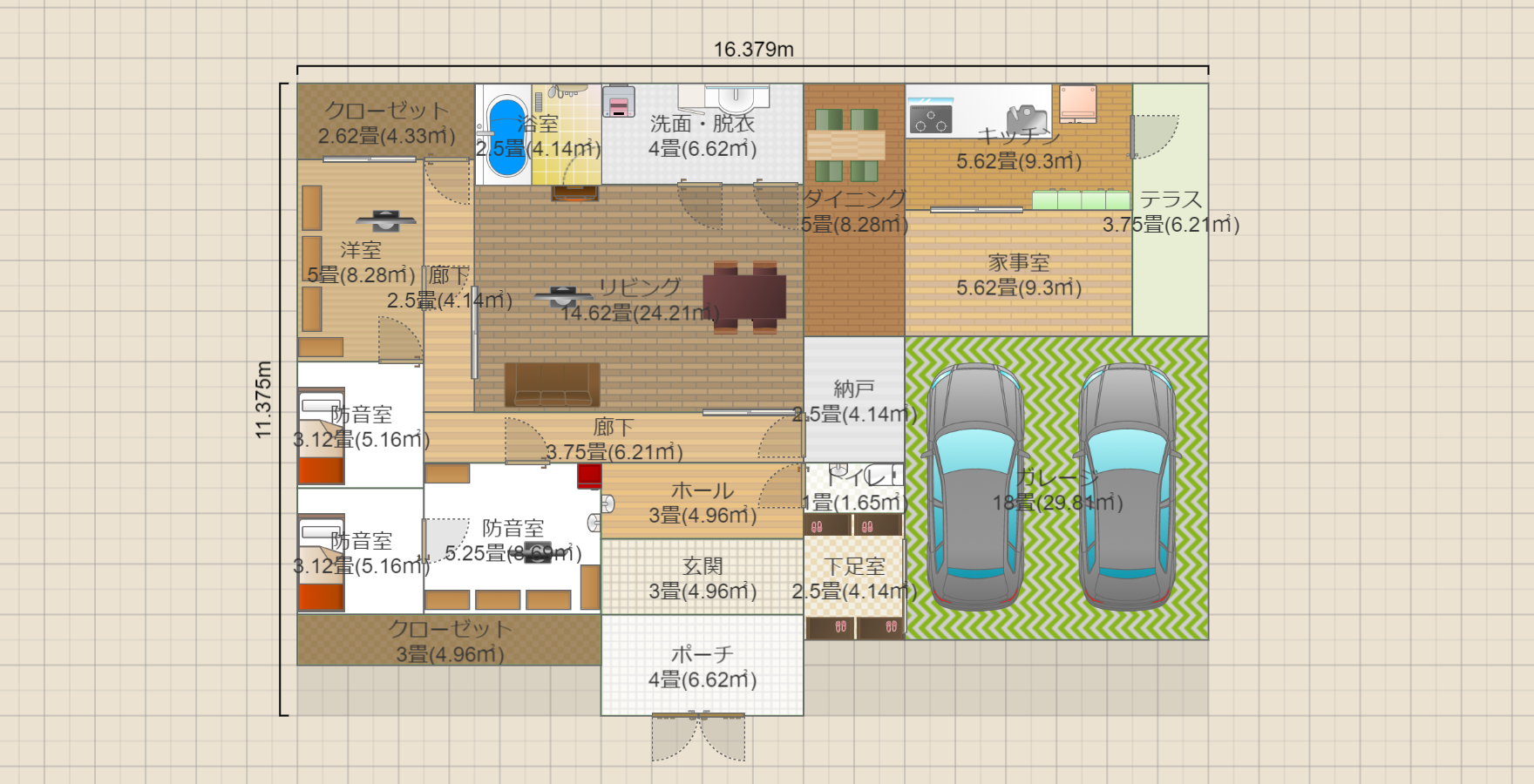 母同居平屋