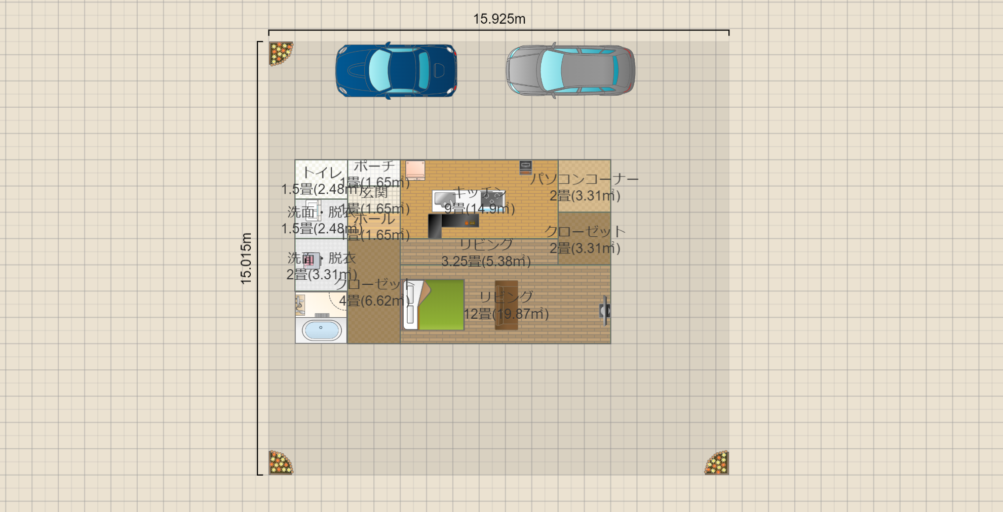 北の景色がよい洗面別