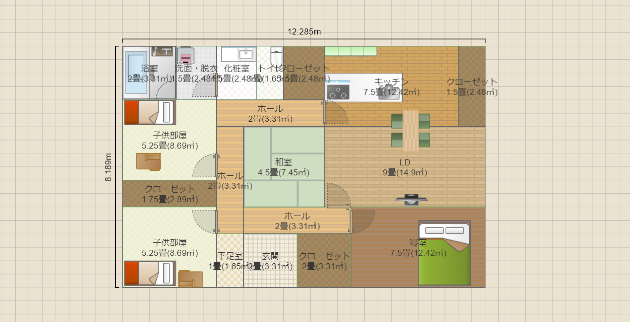 30坪4LDK和室センター