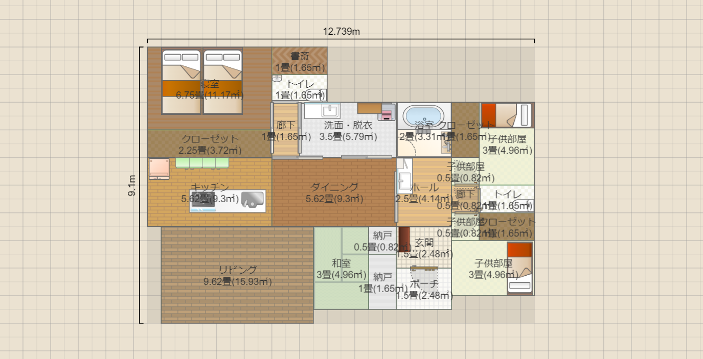 平屋29.4坪4人家族