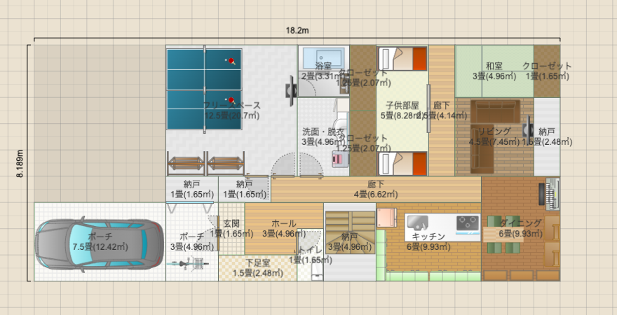 2階建てマイホーム（2Fが個室パターン）