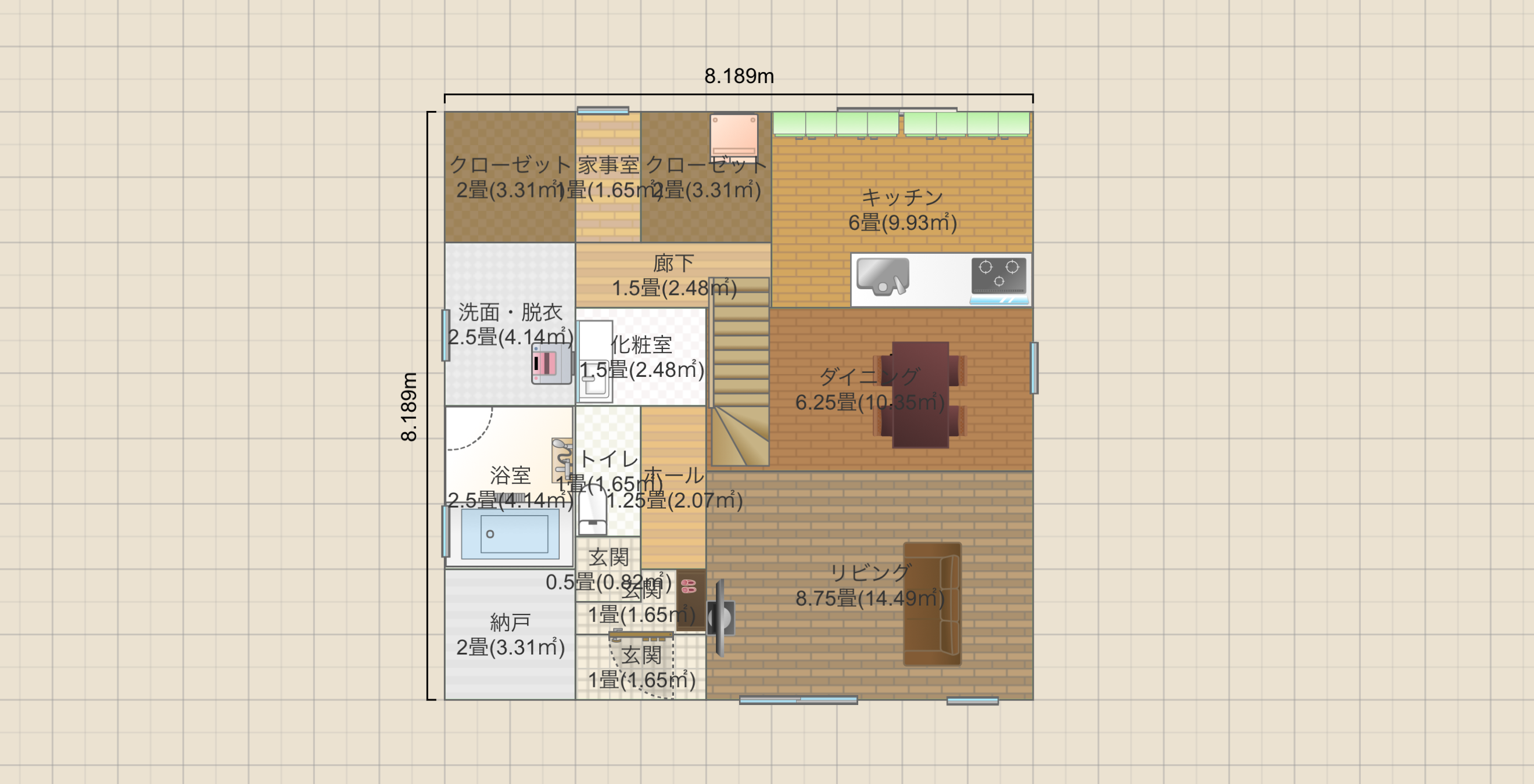 ナチュラル正方形