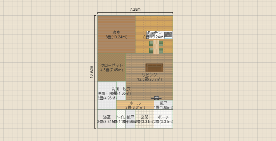 平屋23坪