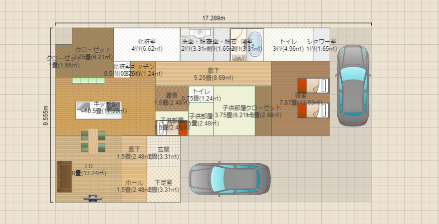 平屋②　子供部屋変則系