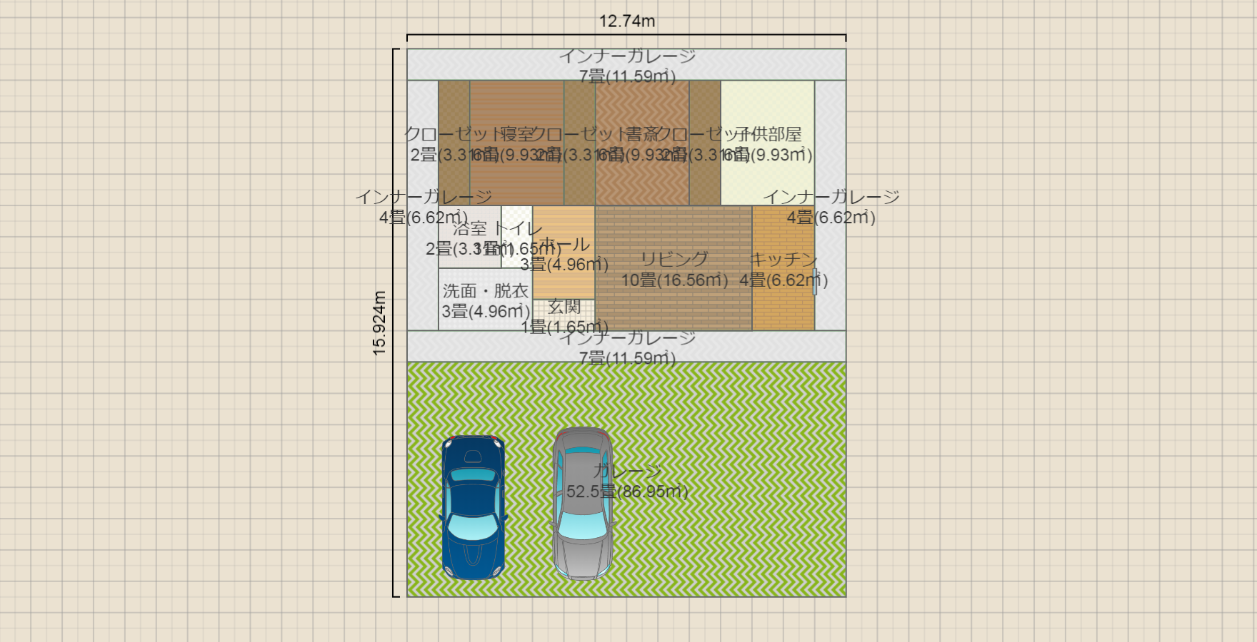 土地最低　13m×16ｍ