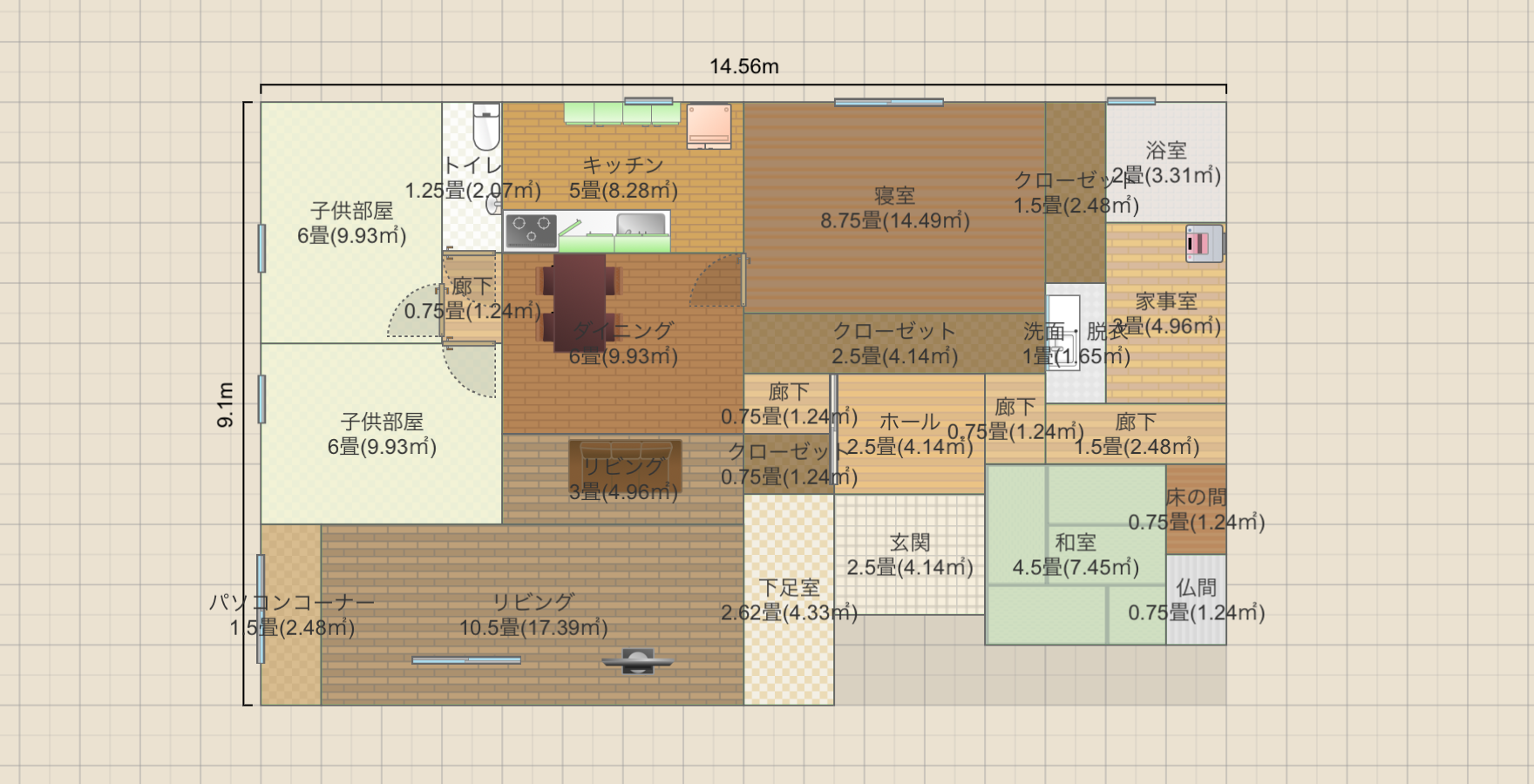 37.３坪