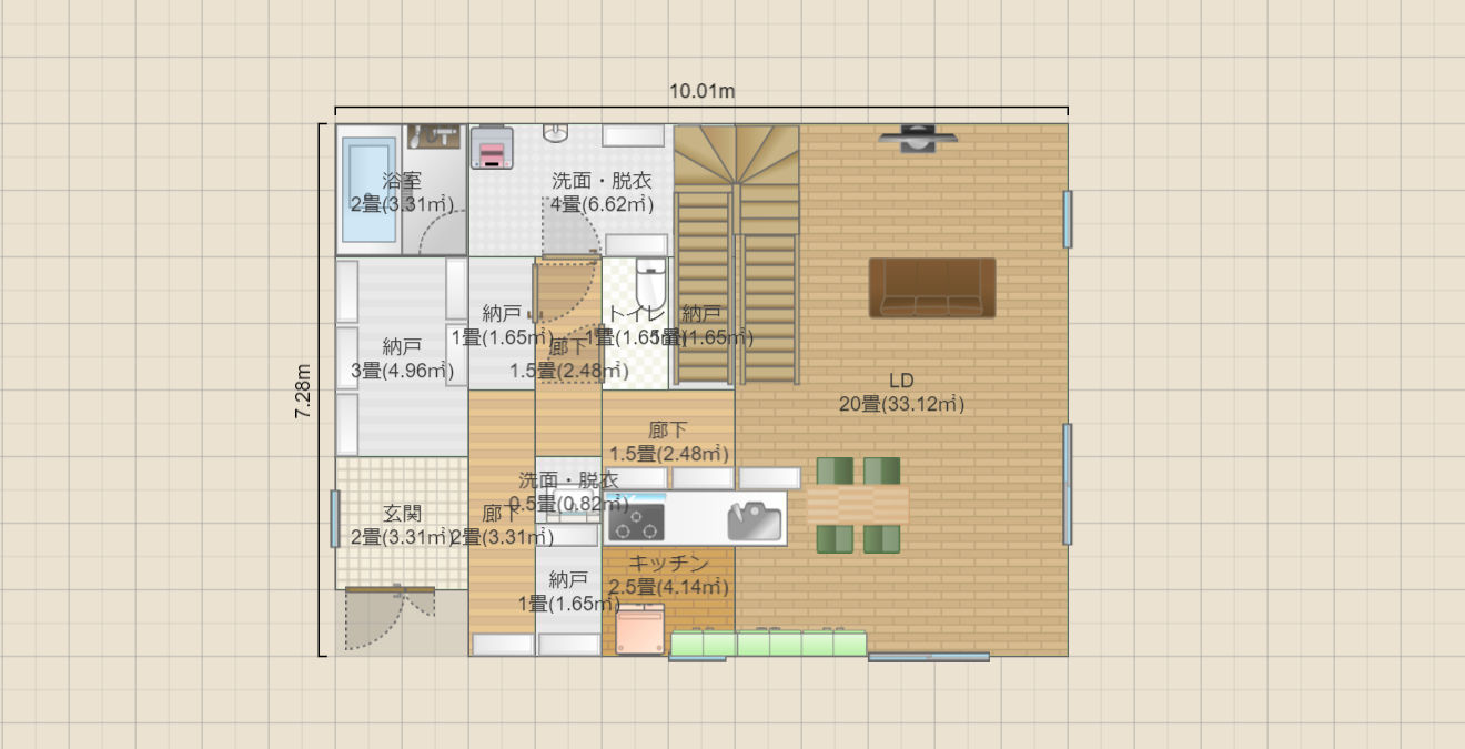 急遽思いついた2階建て間取り