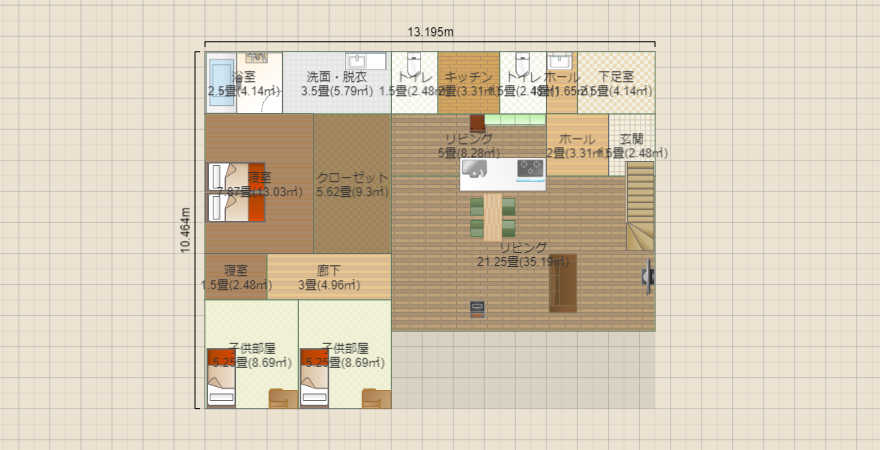 平屋36.3坪　L字