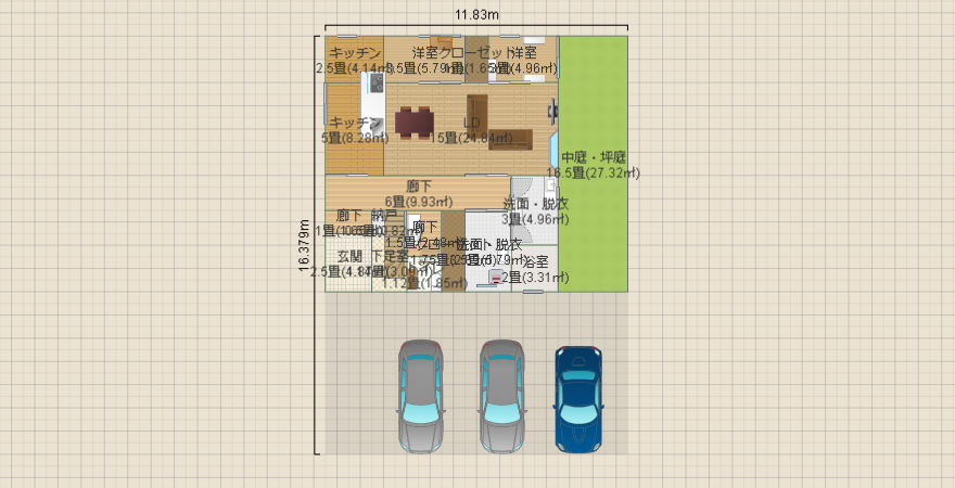 理想の間取り2　洗面所　LD　小さめVer.2