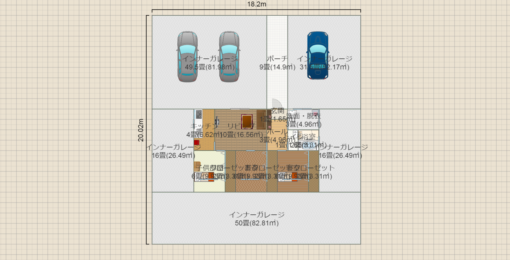 鏡　横　21坪