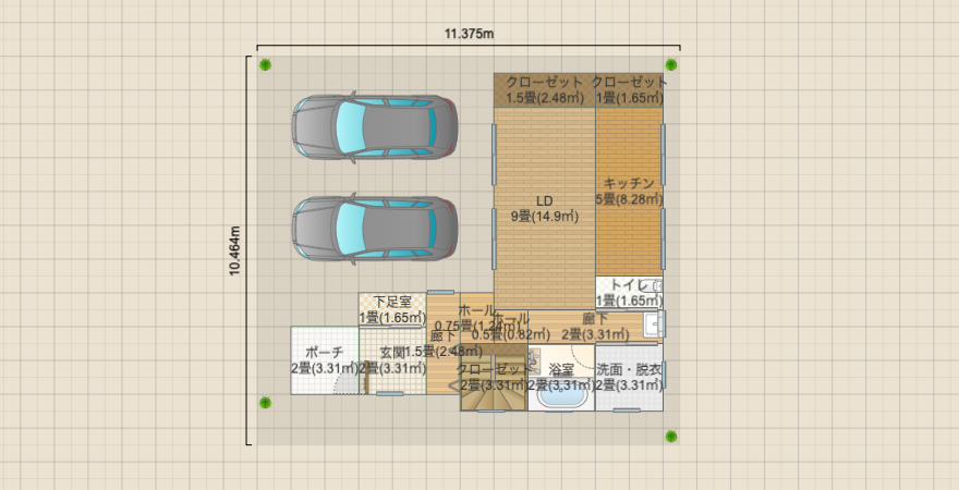 L型の家2