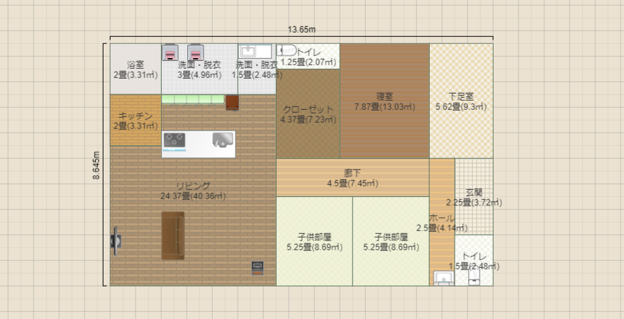 35.6坪　リビング奥