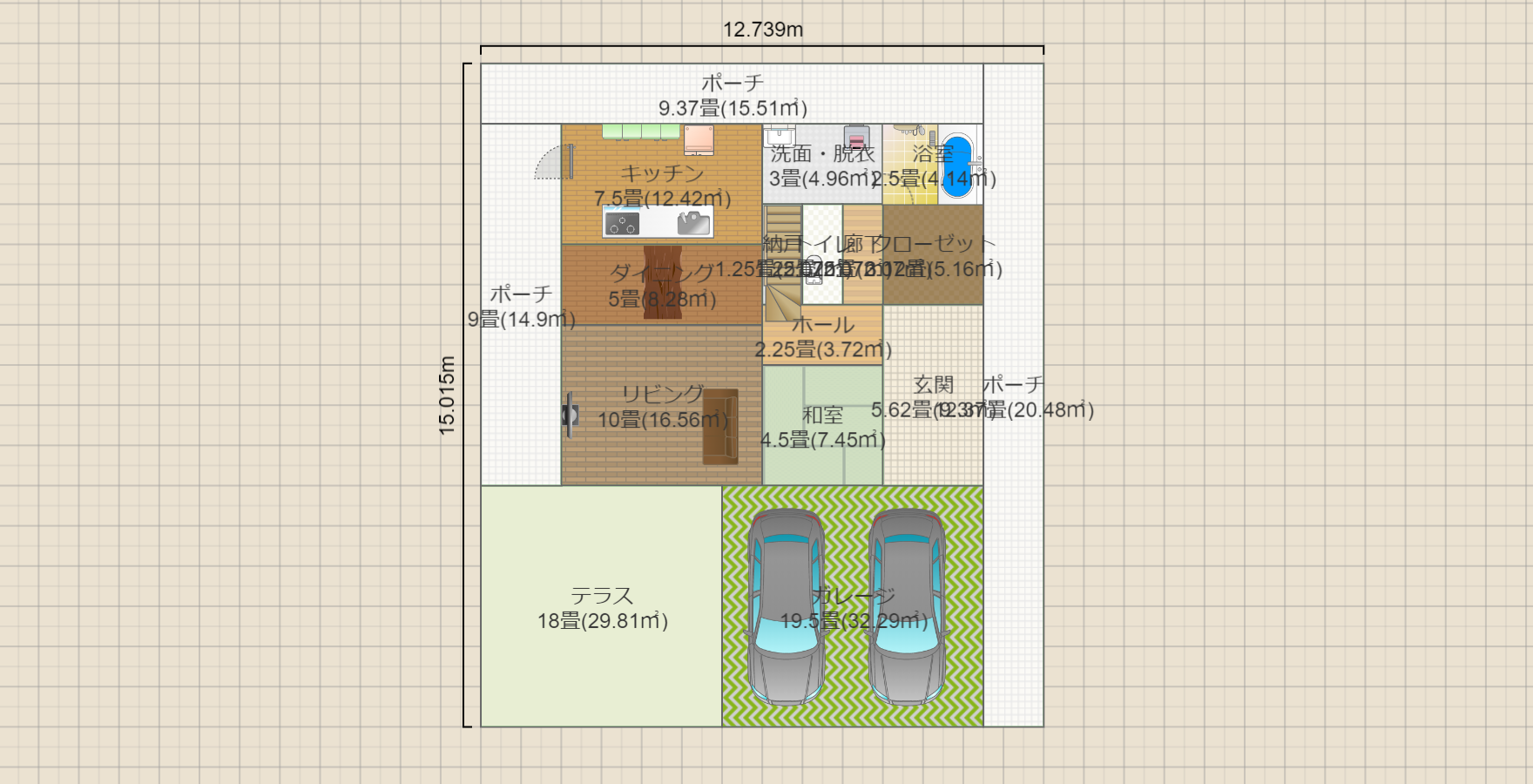 南玄関LDK20帖