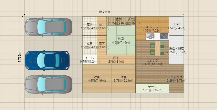 2世帯　土地42.5坪