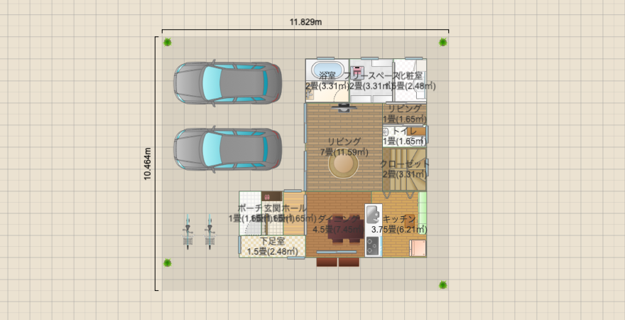 娘配慮の洗面＆書斎＆手の洗えるトイレ