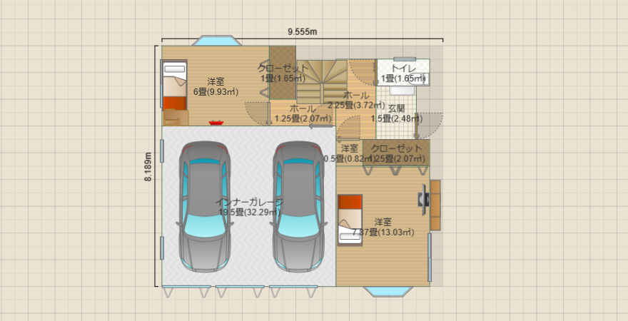 3LDK+InnerGarage2台(東玄関)２