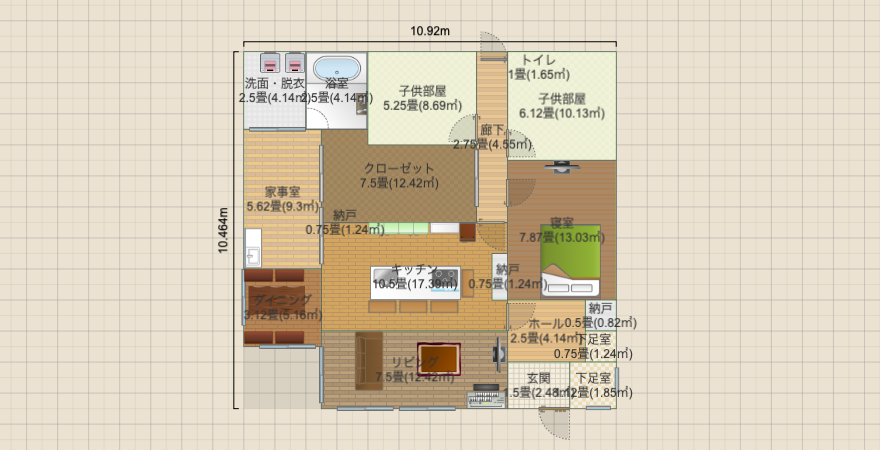 正方形平屋（南東玄関）