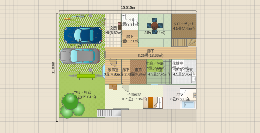 2階の広いリビング　~豊かな暮らし~