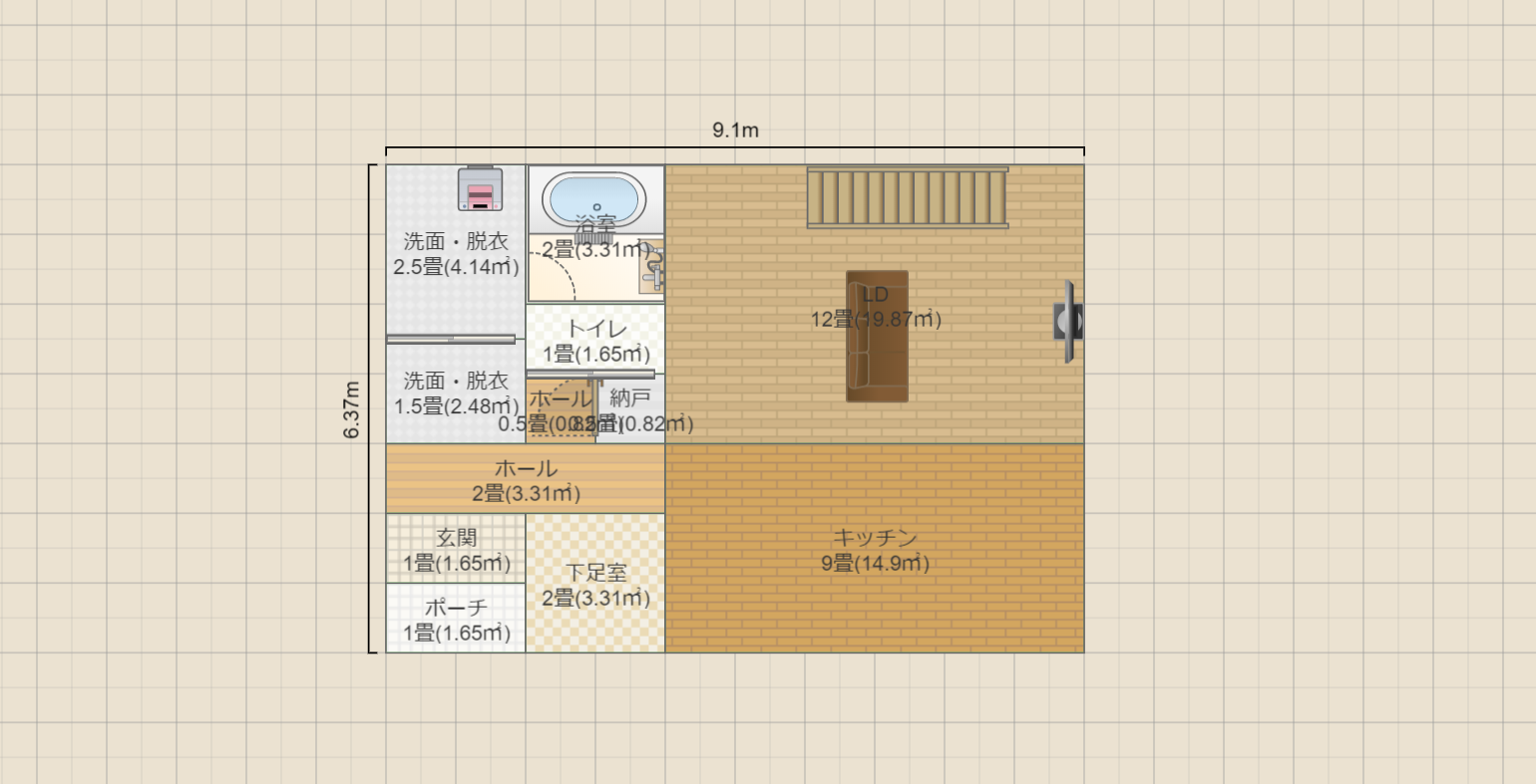 階段を吹き抜けで代用案