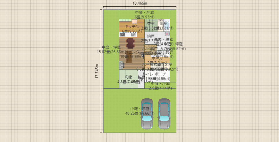 東向き間口10m(茶室つき)