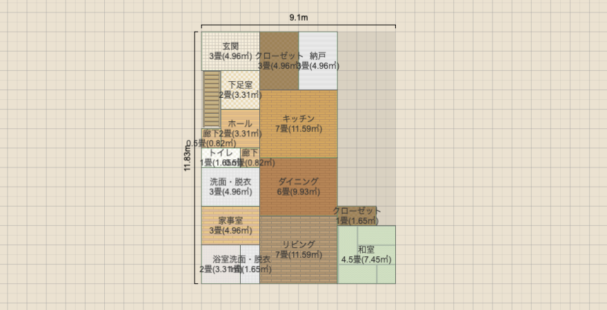 I型LDK　北階段