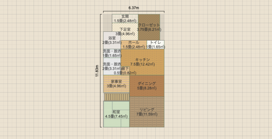 I型LDK 和室横L字階段